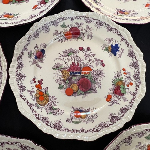 (8) Mason's Ironstone Fruit Basket 9-1/2" Dinner Plates Scalloped Edge - Picture 5 of 19