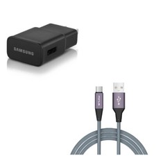 Cord Type-C 10ft USB Cable w Adaptive Fast Home Charger for Phones  Tablets