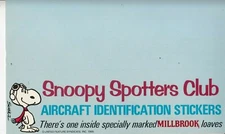 1965 Snoopy Spotter Club Peanuts Millbrook Bread Advertising Pilot Ace WWI Baron