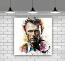 Clint Eastwood Patrice Murciano Canvas Wall Art Mounted On Frame Ready To Hang