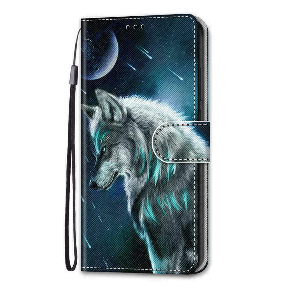 Funda tipo billetera abatible Wolf para teléfono Samsung S7 S8 S9 S10 S20 Note 20 A51 A01 A71 A31 Foto 3 de 4