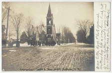 1907 Sherbourne, New York - REAL PHOTO Street Scene, Church, Busy Corner