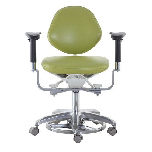 Dental Ergonomic Adjustable PU Leather Armrest Microscope Dynamic Chair Stool