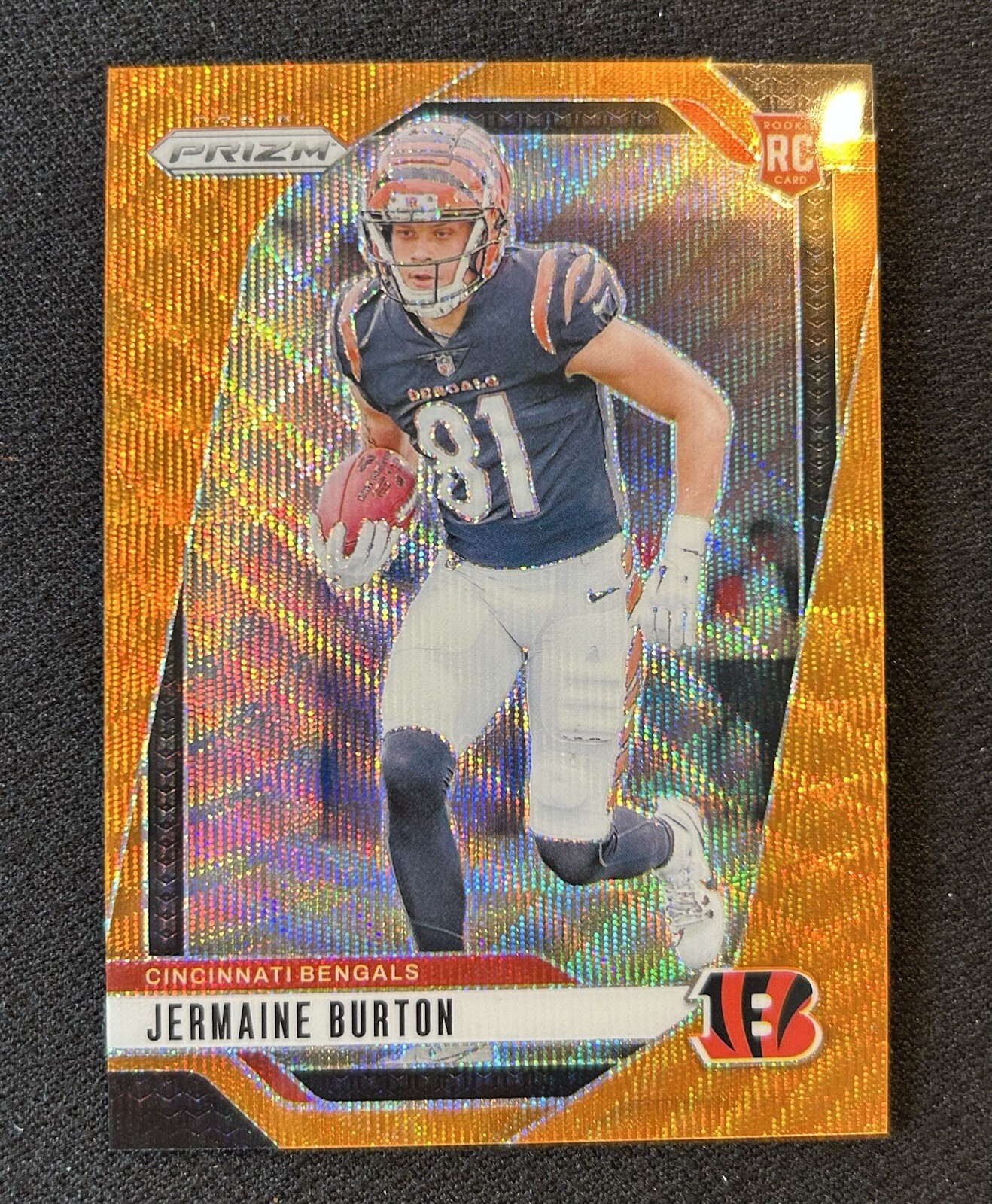 2024 Prizm JERMAINE BURTON #350 Rookie Orange Wave RC Bengals COLOR MATCH /60