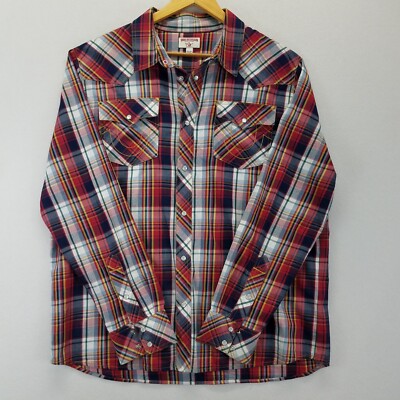 True Religion Shirt Men 2XL Slim Red Tartan Plaid Long Sleeve Pearl Snap Button | eBay True Religion Shirt Men 2XL Slim Red Tartan Plaid Long Sleeve Pearl Snap Button | eBay