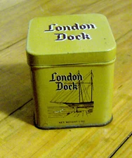 RARE vintage 1960s 1970s LONDON DOCK tobacco TIN can CULBRO General Cigar Co OLD