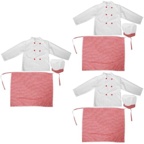  3 Sets Kochuniform Für Kinder Kleider Kinderkostüme/Tanzkostüme - Afbeelding 1 van 12