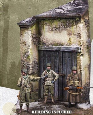 New 1/35 Ancient Crew Stand Include 3 Man And Wall Resin Figure Unassembled 