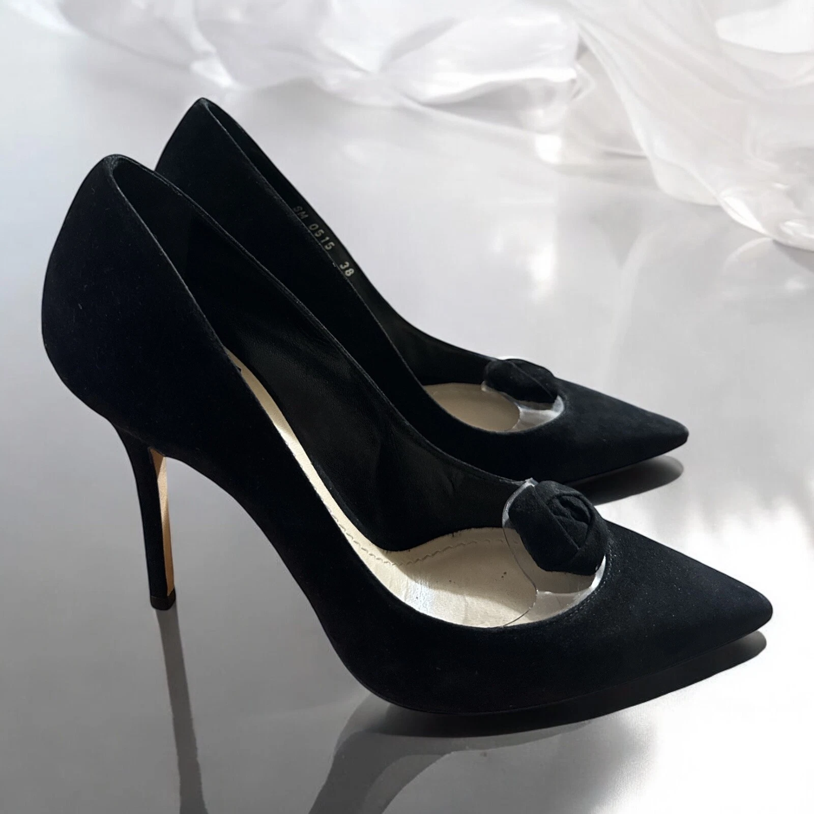 Escarpins Christian Dior daim noir miracle femme taille 38 talons US TAILLE 8 sans boîte