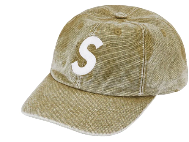 Supreme Pigment Toile S logo 6 panneaux chapeau olive SS23 100 % authentique DSIP