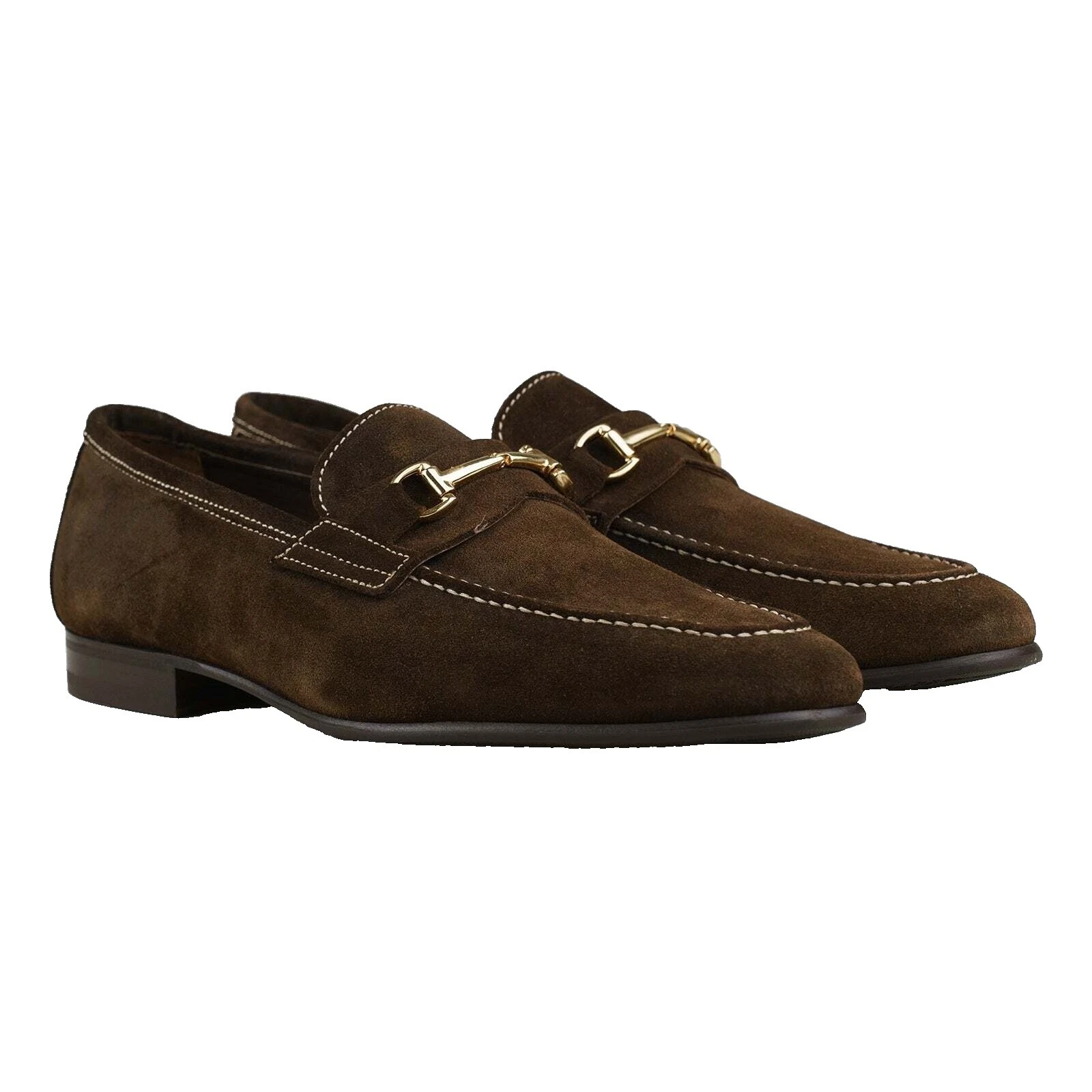 Suede Brown Solid Dress Shoes for Men