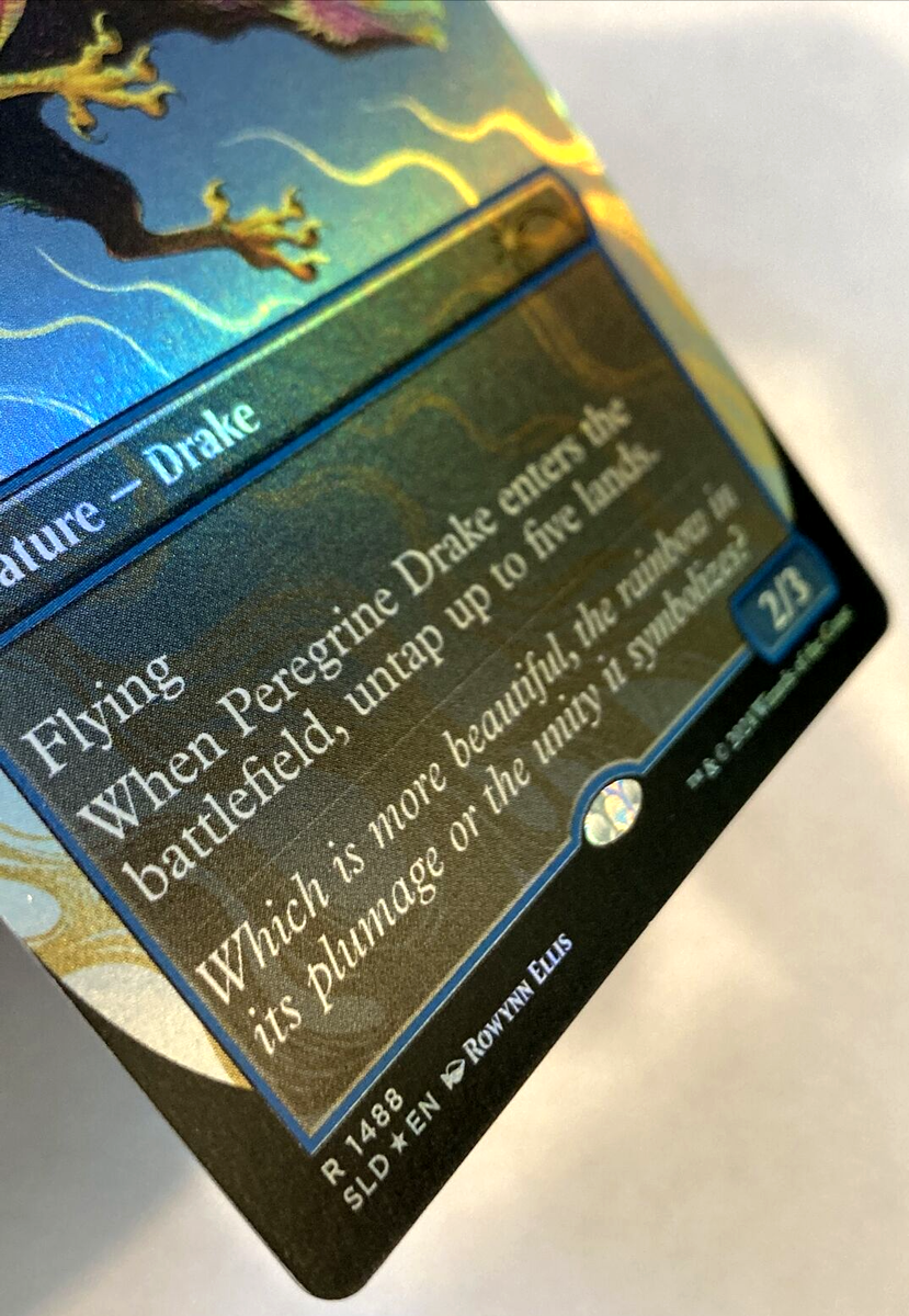 MTG Peregrine Drake BORDERLESS RAINBOW FOIL Secret Lair 1488 NM MTG Peregrine Drake BORDERLESS RAINBOW FOIL Secret Lair 1488 NM
