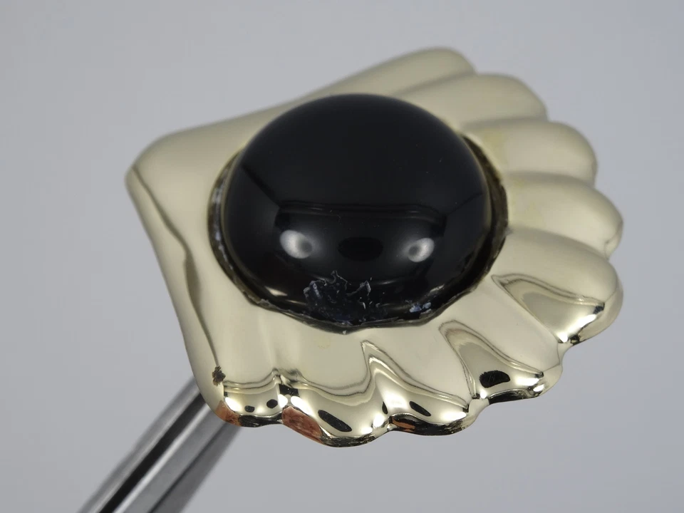 БОЛЬШОЙ ВИНТАЖНЫЙ 50-х годов твердого 14K золотой корпус дизайн с кабошон оникс серьги ~ 11,5 г - Изображение 3 из 4