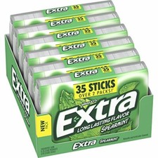 Extra Spearmint Sugarfree Gum, 35 Count Pack of 6 piece
