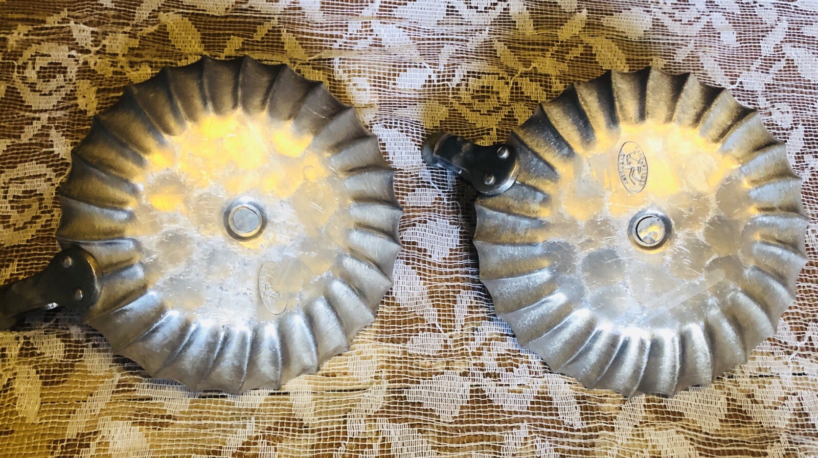 Vintage 1950’s Everlast Hand Aluminum Candle Holders Mid Century