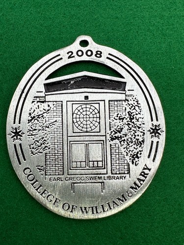 2008 College of William & Mary Pewter Ornament Williamsburg Virginia University - Picture 2 of 4