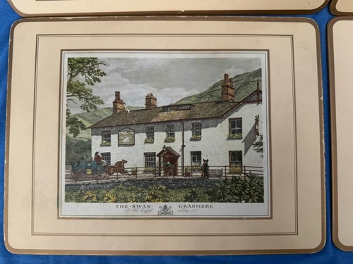PIMPERNEL OLD ENGLISH INNS Cork Backed Placemats Set of 4 Vintage England UK GBR - Picture 3 of 10