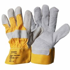 10 x Heavy Duty Rigger Gloves Cut Proof Canadian Leather Gardening Builders Work