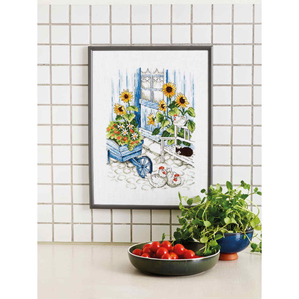 Permin counted cross stitch kit ""Chickens"", 30x40cm, DIY, 92-1410