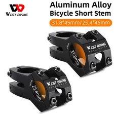 WEST BIKING MTB Bike Stem Aluminum Short Bicycle Handlebar Stem Extender Black