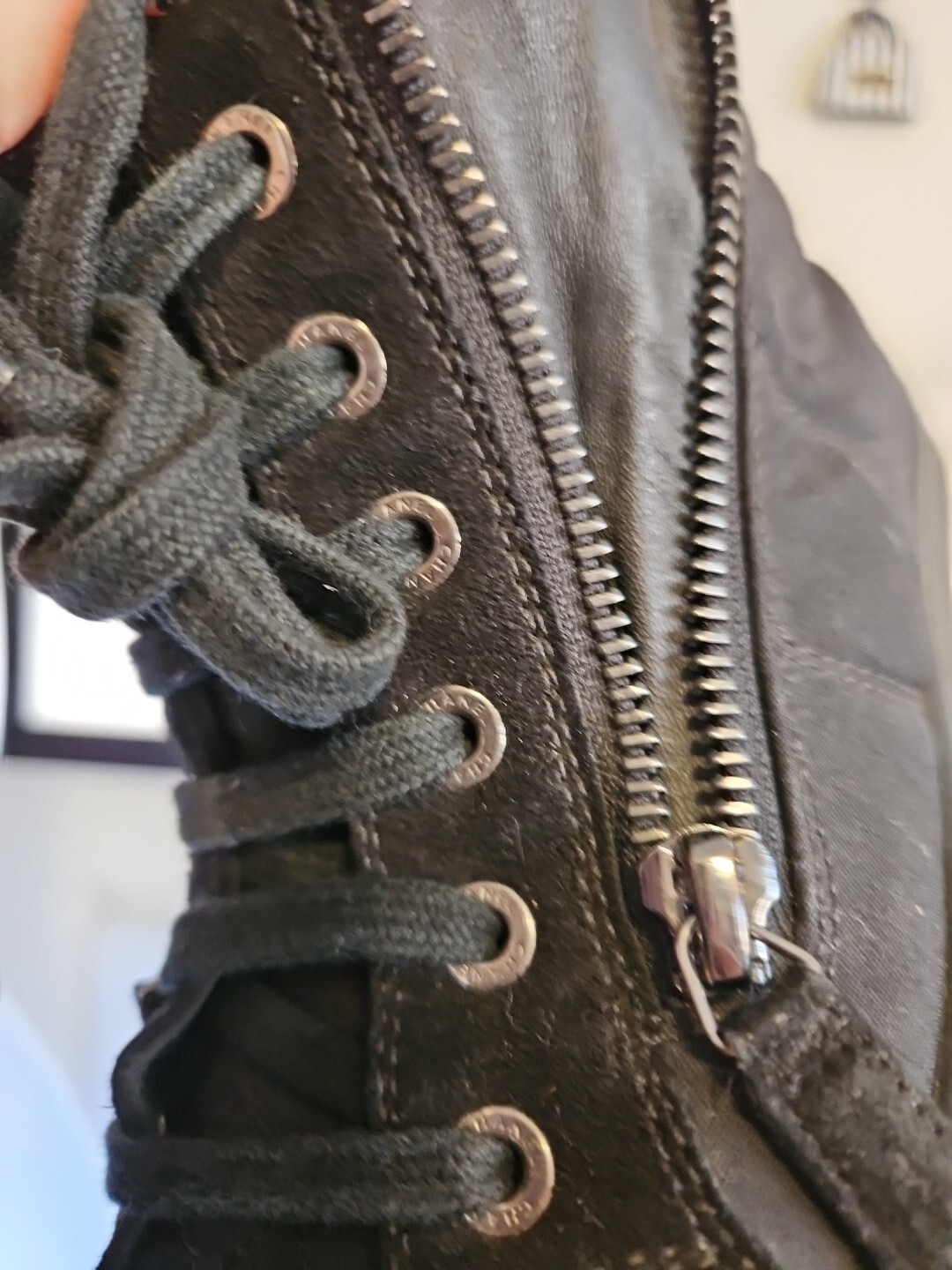 Chanel High Top Sneakers Quilted Suede And Canvas SZ 7-7.5 Good Condition image 10