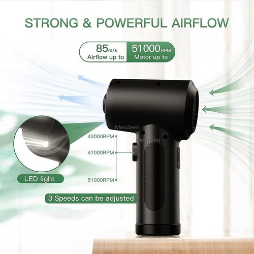 Compressed Air Duster for Computer Keyboard 51000 Rpm USB Charging Mini Electric - Afbeelding 10 van 24