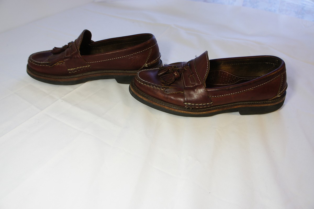 HS TRASK Oxblood Leather Moccasin Loafers — Bozeman Montana H.S. Trask Bozeman Tassel Moc-Toe Dress | Mercari main image 3