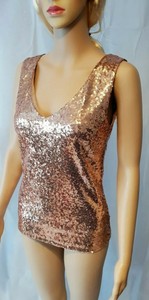 gold sequin v neck top