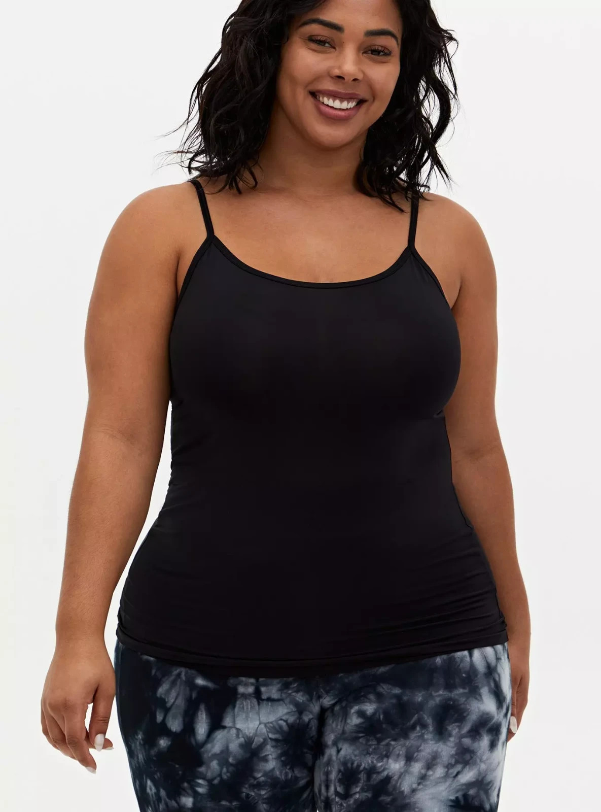 Torrid Second Skin Microfiber Cami Solid Black Si… - image 2