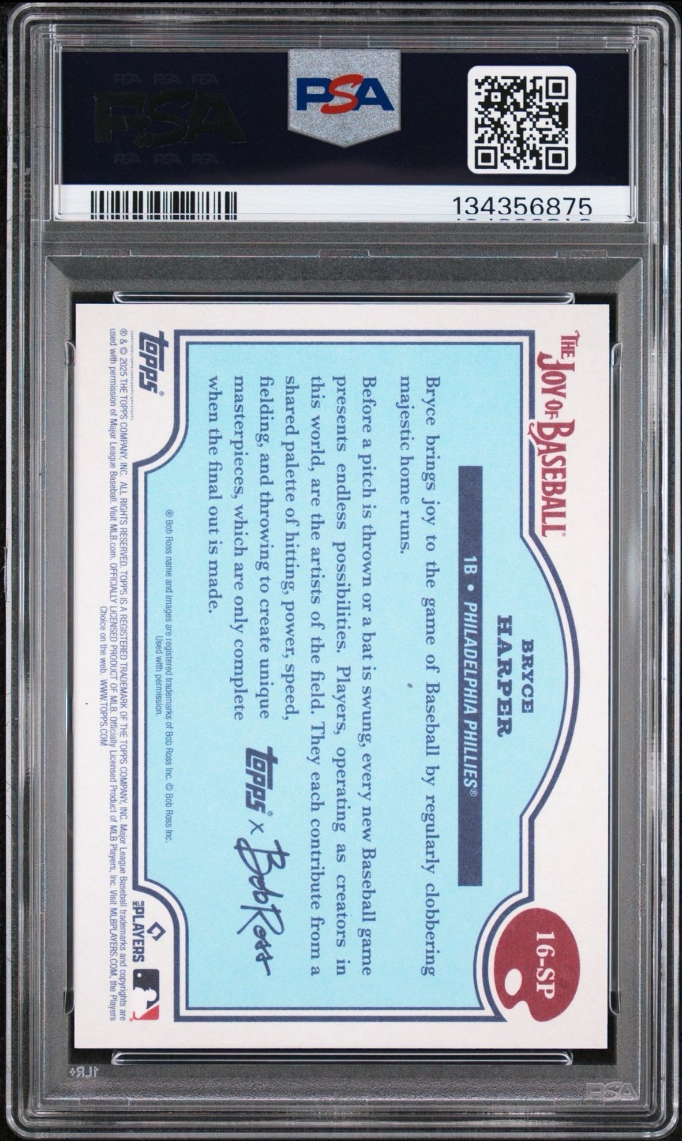Bryce Harper 2025 Topps x Bob Ross Beauty Is Everywhere #16-SP PSA 10 view 6