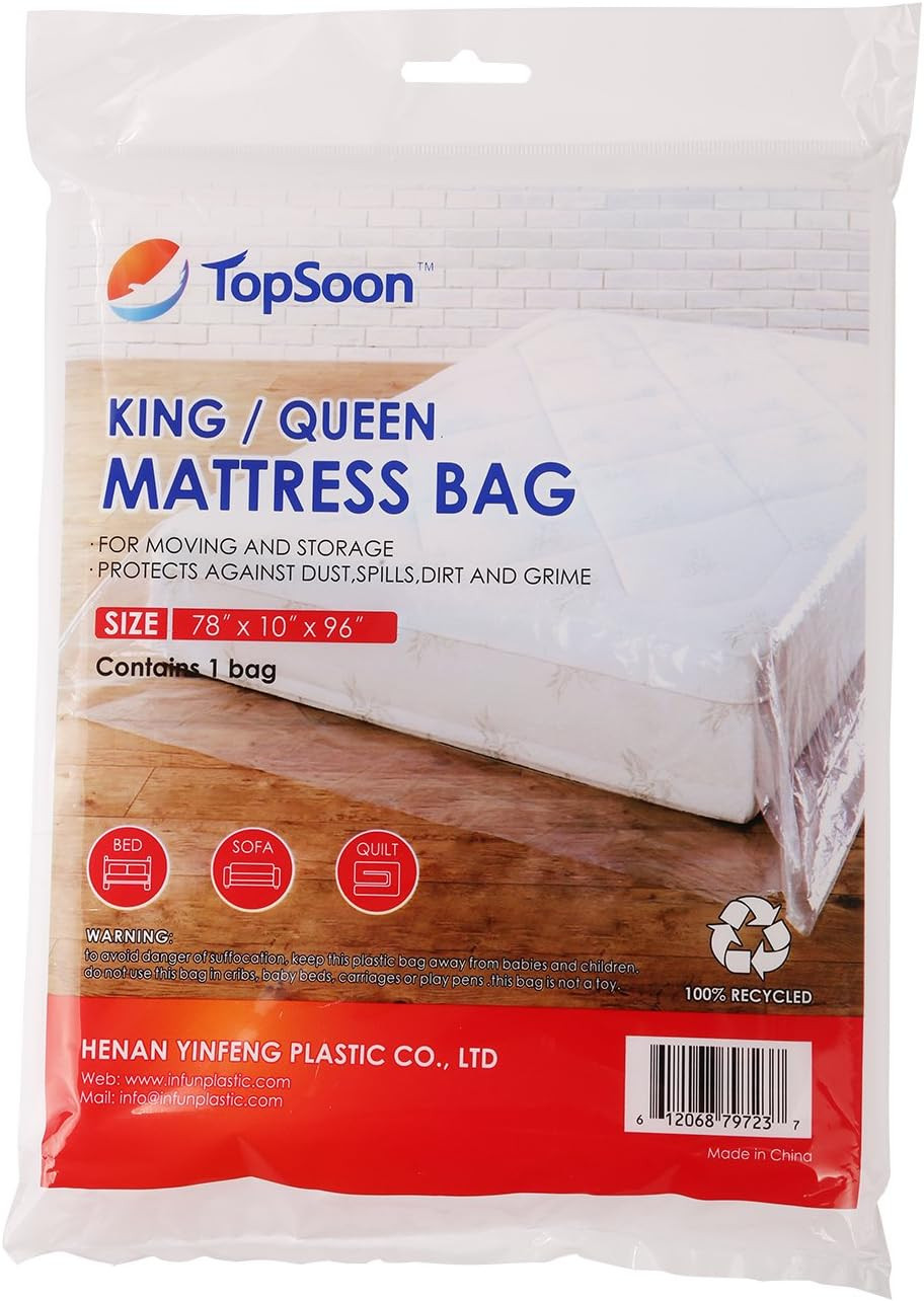 Mattress Bag for Storage Mattress Disposal Bag King/Queen Size Clear