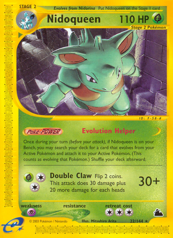 Nidoqueen (22/144) Skyridge​ - Moderately Played Reverse Holofoil Pokemon TCG
