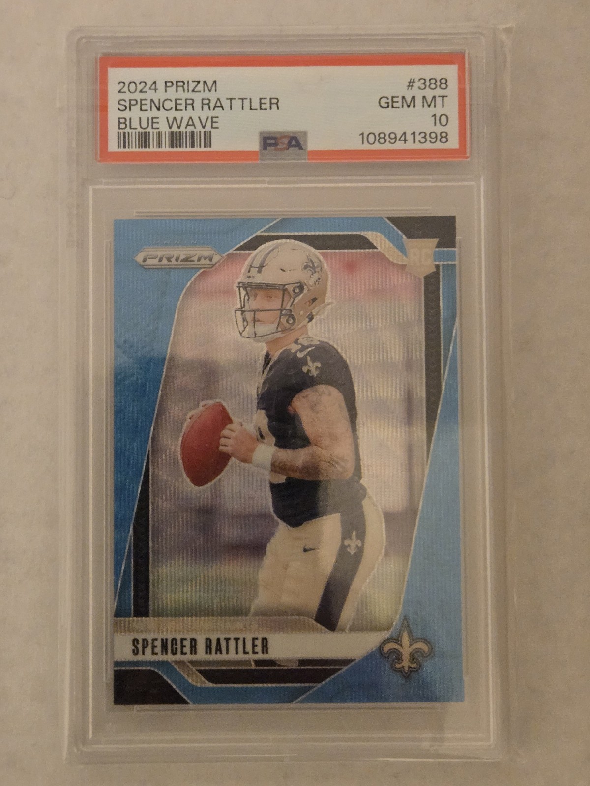 2024 PANINI PRIZM BLUE WAVE #388 SPENCER RATTLER ROOKIE RC /230 PSA 10