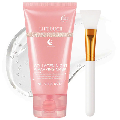 Korean Collagen Night Wrapping Mask - Overnight Peel off Facial Mask for Face - 