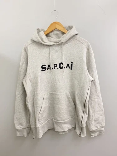 A.P.C. Felpa con cappuccio x Sacai 21SS TAIYO M cotone grigio 21E2 COEON M27655 usata