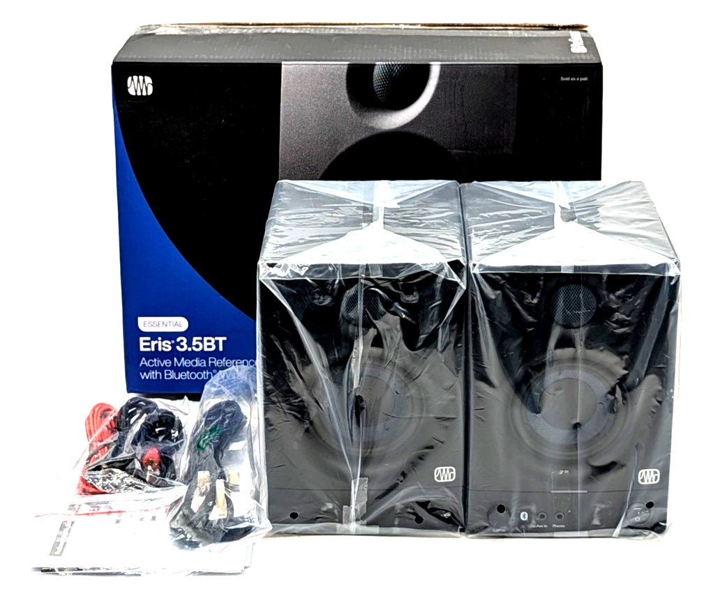 PreSonus Eris 3.5BT 2nd Gen Bluetooth Active Studio Monitor Speakers Pair, Boxed