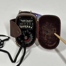VTG WESTON MASTER II UNIVERSAL EXPOSURE LIGHT METER MODEL 735 W/ LEATHER CASE