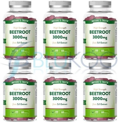 Nature's Truth Rote Beete Extrakt 3000mg - 60 Tabletten (6er Pack)