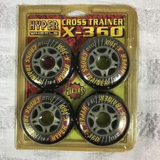 Vintage Hyper Wheels X-360 Inline Skate Wheels 77.5mm 78A Urethane 4-Pack NOS