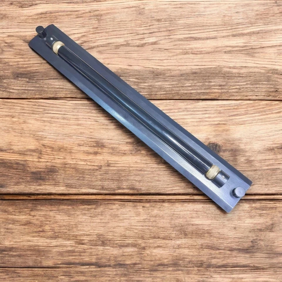 Vintage Solid Brass Parallel Rolling Ruler Solid Brass w/ Wooden Box 18" - Image 2 of 4