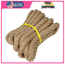 Natural Jute Rope - 1 Inch  25 Feet - Twisted Manila Rope - Thick Hemp Rope USA