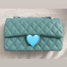 Damen Schultertasche türkis gesteppt Kunstle...