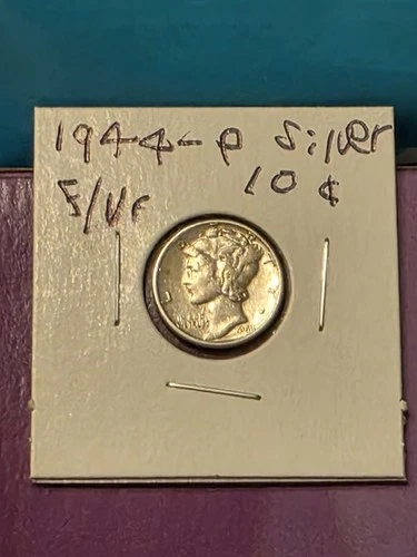 1944 P Mercury Dime 90% SILVER     Fine +/ Very Fine   HIGHER GRADE SILVER  COIN