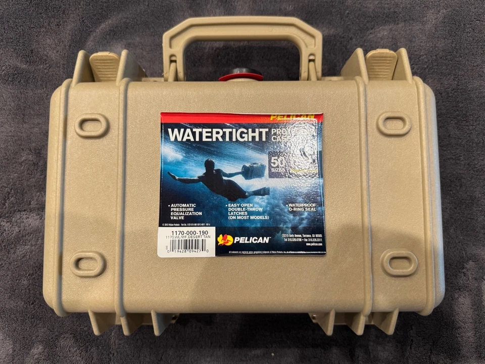 Estojo Pelican 1170 com espuma em bronzeado deserto... NOVO #1170-000-190 - Imagem 4 de 4
