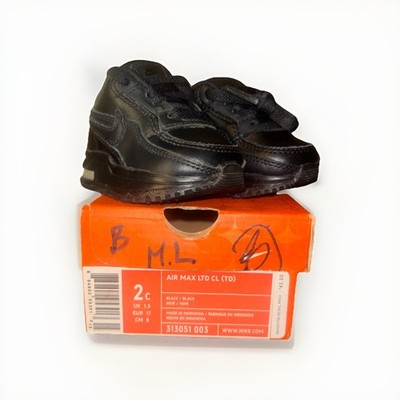Nike Air Max LTD CL TD 2006   Blackout   Rare 2c  Vtg Baby Infant Shoes OG