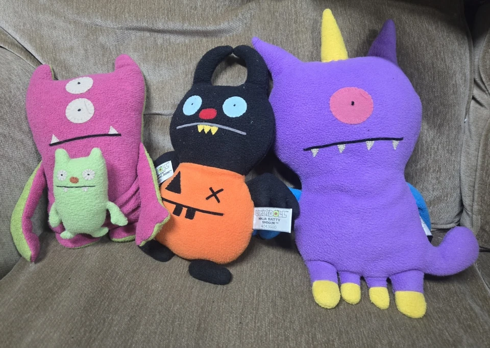 Lote Uglydoll Peluche Gund Uglybuddies Bop N Beep Jeero Uglycorn Ninja Batty Shogun Foto 2 de 4