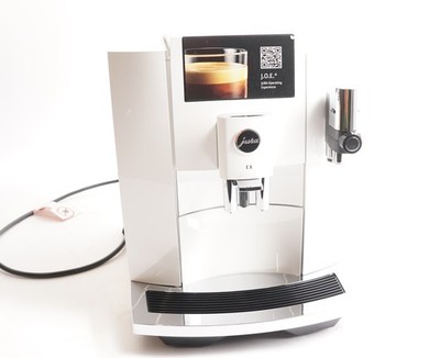 Jura E8 Coffee Machine with Grinder, 64oz Water Tank, 3.5'' Display(Piano White)