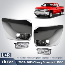 For 2007-2013 Chevy Silverado 1500 Bumper End Caps Set Chrome W Fog Light Lhrh