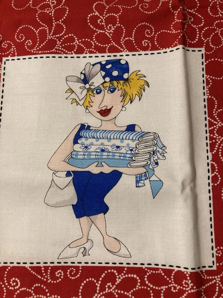 RARE 2005 Loralie Harris SEWPHISTICATES Sewing Lady Panel 1yd XLNT #1088 OOP - Image 4 of 4