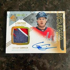 2013-14 SP Authentic Future Watch Auto Patch Rookie Connor Carrick /100 Capitals
